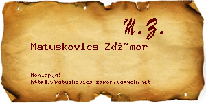 Matuskovics Zámor névjegykártya